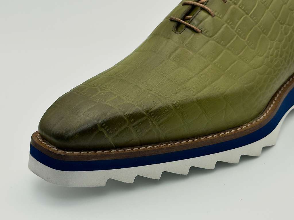 The Sovereign Lace-Up – Olive Croc Edition