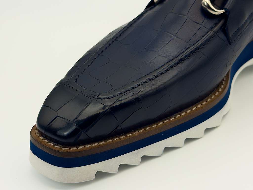 The Monaco Horsebit Loafer – Midnight Navy Croc Edition