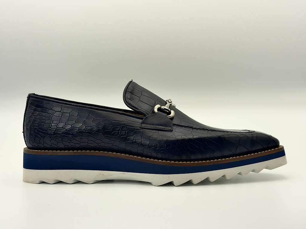 The Monaco Horsebit Loafer – Midnight Navy Croc Edition
