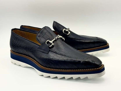 The Monaco Horsebit Loafer – Midnight Navy Croc Edition