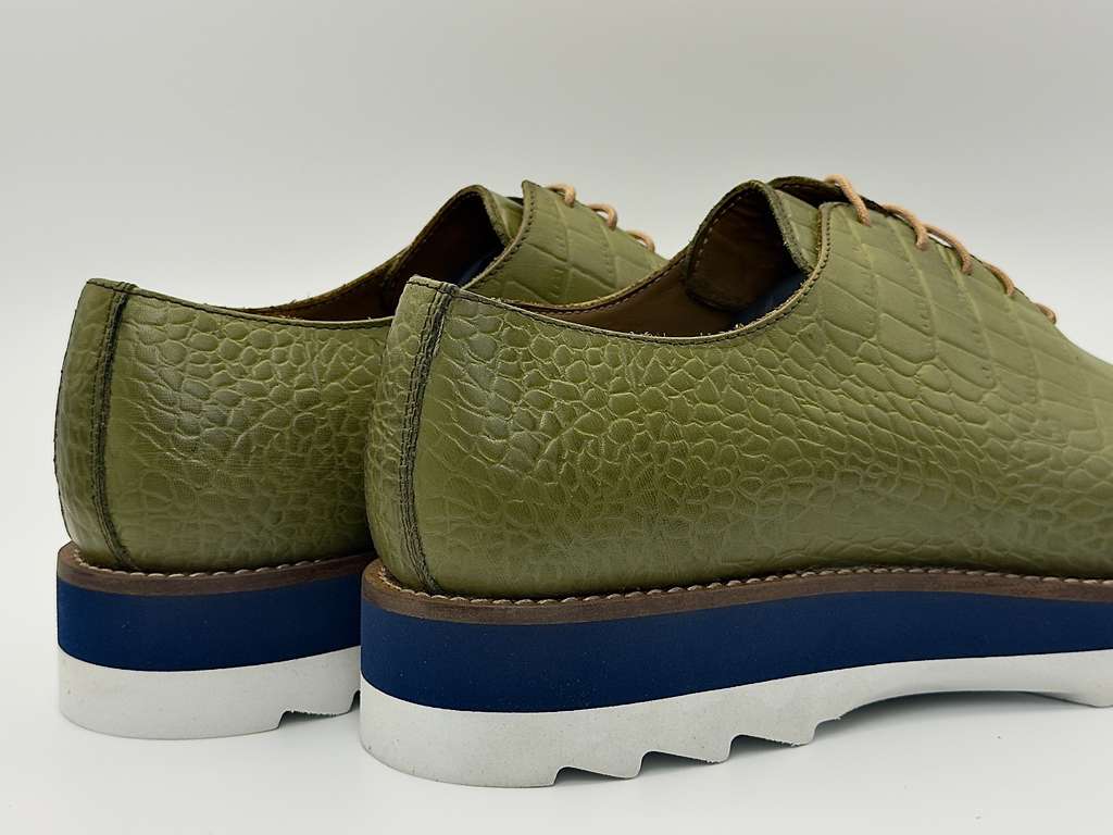 The Sovereign Lace-Up – Olive Croc Edition