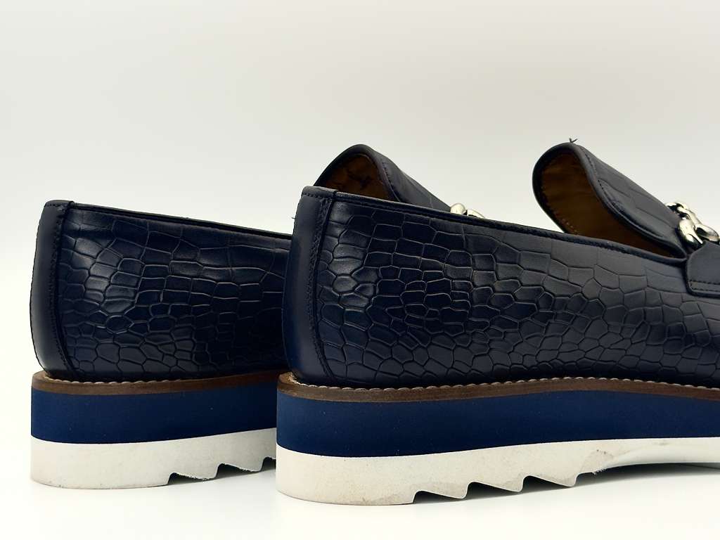 The Monaco Horsebit Loafer – Midnight Navy Croc Edition