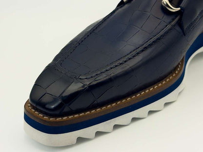 The Monaco Horsebit Loafer – Midnight Navy Croc Edition