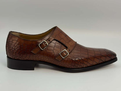 The Heritage Double Monk – Chestnut Croc Edition