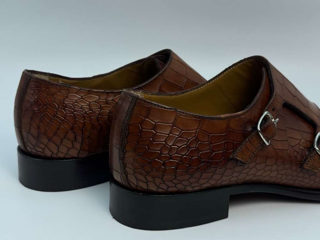 The Heritage Double Monk – Chestnut Croc Edition