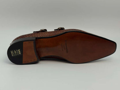 The Heritage Double Monk – Chestnut Croc Edition